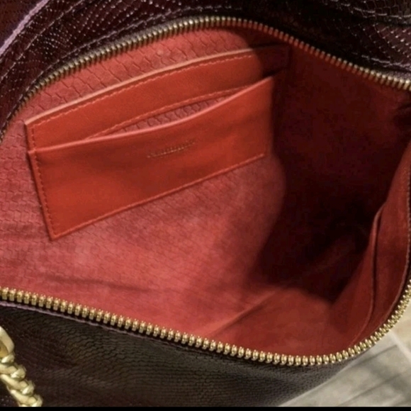 Rare Hammitt VIP Medium Bag Red Wine Burgundy Snake Brushed Gold Hardware - Picture 12 of 16